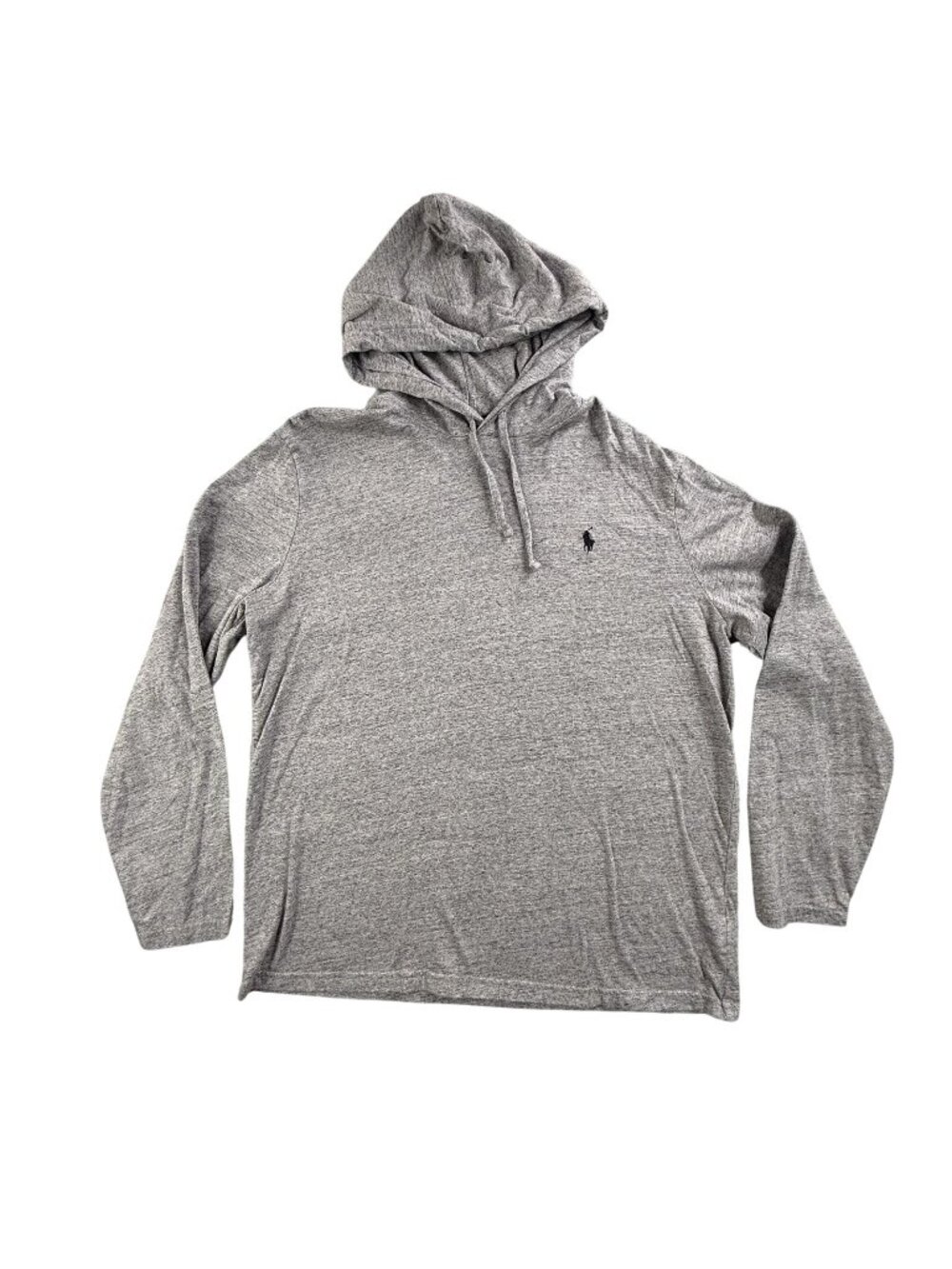 Polo Ralph Lauren Hoodie Mens Large Gray Lightweight Jersey Pullover Pony Logo